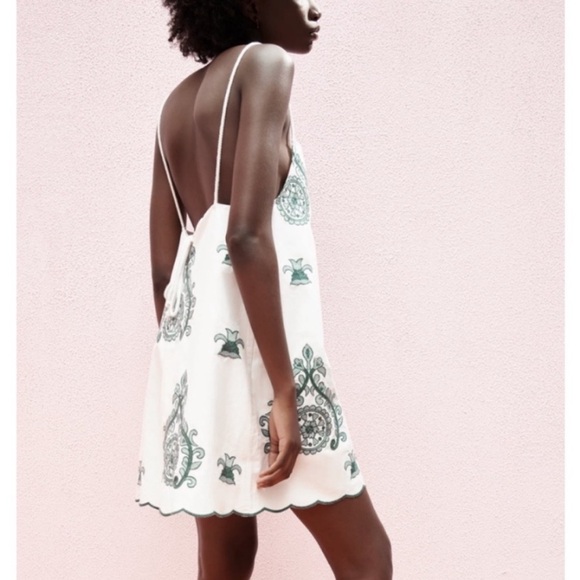 Zara Embroidered Mini Dress - Picture 4 of 16